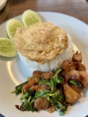 Rice with lion's mane and egg  at Mello in Bangkok