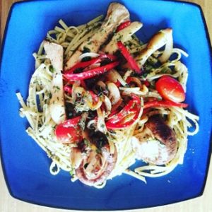 pasta with pesto  at Verdisimo in San Jose