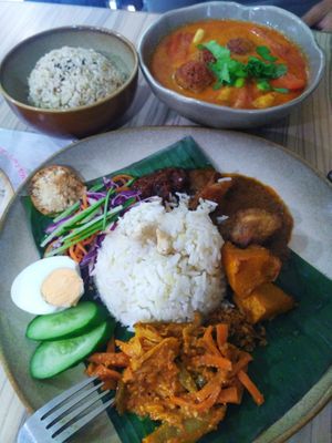 nasi lemak, volcano curry at KUL - BMS Organics - KLIA2 in Sepang