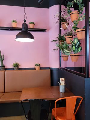 Indoor seating at Zocalo in Uppsala