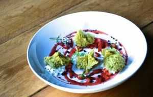 matcha e fragole  at Soda in Alba