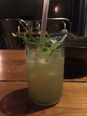 Gin, lemongrass and black pepper drink.  at Soda in Alba