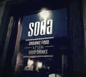 From outside at Soda in Alba