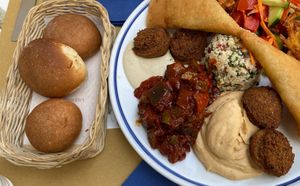 Veggie platter for 2 (you have to ask for one without latkes as they’re not vegan)  at Ruths in Florence