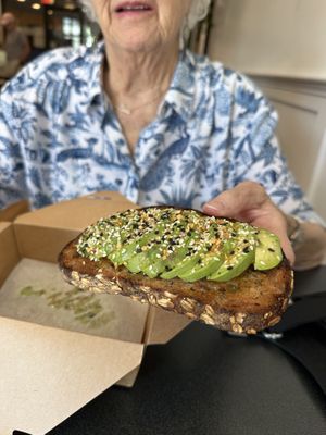 Avocado toast  at Wild roots eatery in Northampton