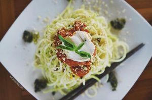 raw spaghetti  at The Seeds of Life in Ubud
