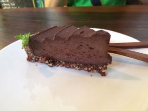 raw chocolate cake  at The Seeds of Life in Ubud