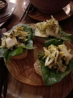 Bruschetta with fermented vegetables at The Seeds of Life in Ubud