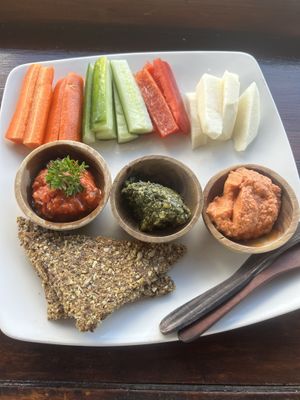 dip platter  at The Seeds of Life in Ubud