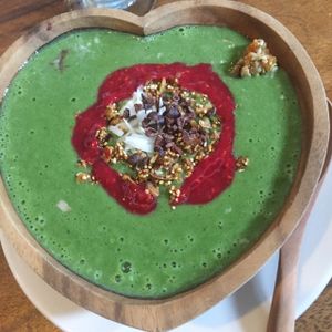 green smoothie bowl at The Seeds of Life in Ubud