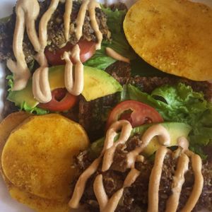 raw pesto burger at The Seeds of Life in Ubud