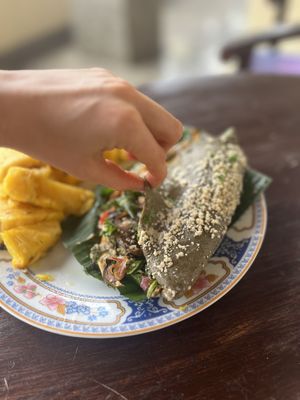 Calzone outsidee  at The Seeds of Life in Ubud