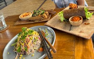 Falafel bowl, wrap and pad Thai  at The Seeds of Life in Ubud