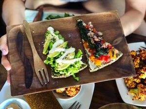 Raw pizza slices at The Seeds of Life in Ubud