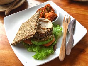 Raw burger at The Seeds of Life in Ubud
