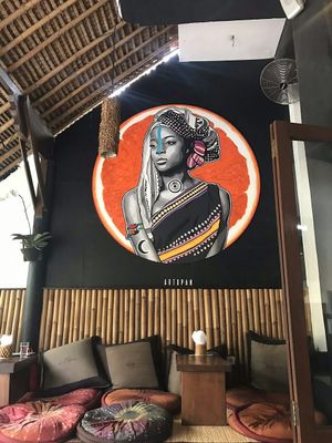 Outdoor seats at The Seeds of Life in Ubud