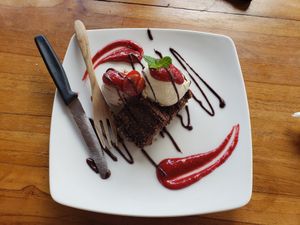 Immunity boosting Brownie and Coconut Ice Cream at The Seeds of Life in Ubud