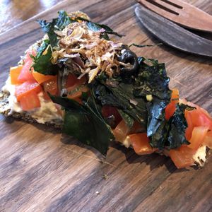 vegan raw pizza at The Seeds of Life in Ubud