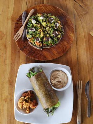 Wrap and pizza. Very good but not the best here. at The Seeds of Life in Ubud