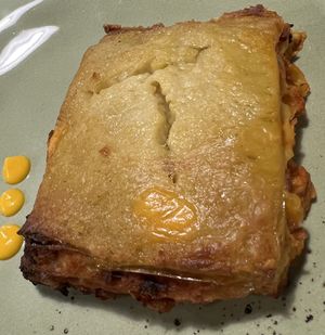 We each ordered lasagne. My friend is not vegan. He said best lasagne he ever had.  at La Locanda Del Gusto in Vicenza