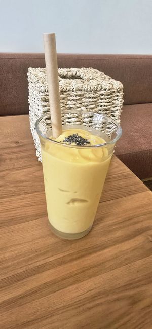 Passion mango smoothie at 2 Roots Plant-Based Café in Ho Chi Minh City