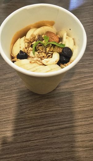 Peanut butter chia pudding to go at 2 Roots Plant-Based Café in Ho Chi Minh City