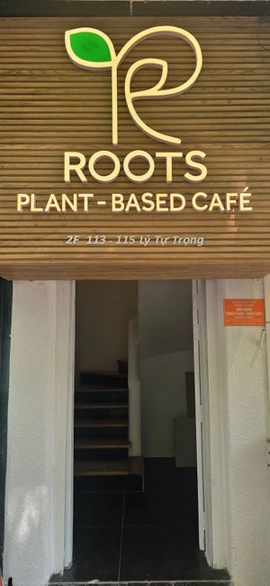 Entrance at 2 Roots Plant-Based Café in Ho Chi Minh City