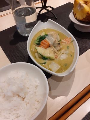 Tofu green curry with rice at Sete Pecados - Siam Square in Lisbon