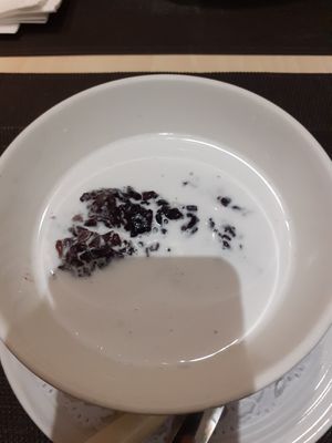 Black rice pudding (made with coconut milk, you have to stir it before eating) at Sete Pecados - Siam Square in Lisbon