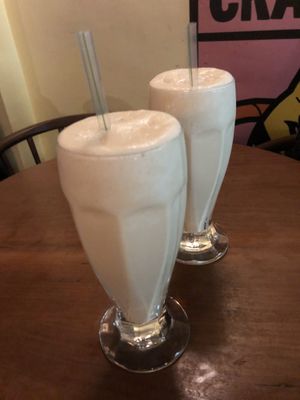 Yo Ho vegan milkshakes (rum & banana) at Cherry Reds Cafe and Bar in Birmingham