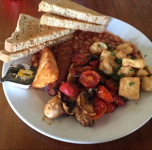 Hearty Vegan Breakfast at Cherry Reds Cafe and Bar in Birmingham