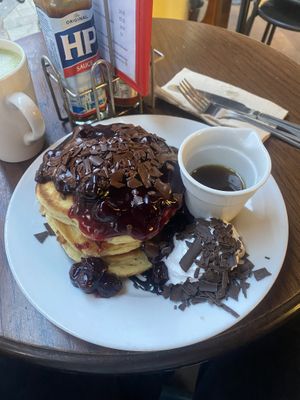 Black forest pancakes 🥞   at Cherry Reds Cafe and Bar in Birmingham
