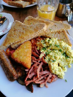 Hearty vegan breakfast at Cherry Reds Cafe and Bar in Birmingham