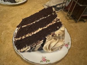 Peanut butter toffee chocolate cake   at Cherry Reds Cafe and Bar in Birmingham