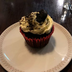 Chocolate Oreo cupcake  at Cherry Reds Cafe and Bar in Birmingham