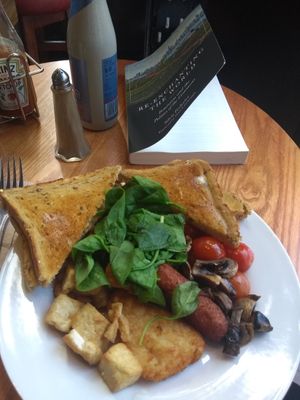 Vegan cooked breakfast (baked beans included!) at Cherry Reds Cafe and Bar in Birmingham