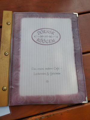 Speisekarte at Dörnsk an Köögem in Nebel