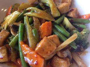 tofu mixed veggies with spicy garlic sauce at Asian Max in Snellville