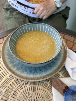 Lentil, carrot and sweet potato soupp  at We Have Been Here Before in St Georges