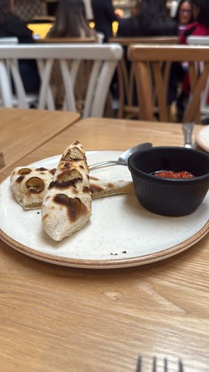Fresh bread and tomato paste  at Stellina in Cundinamarca