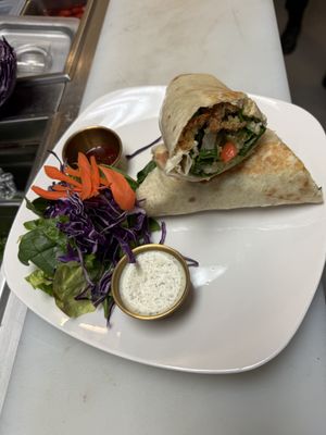 Hummus falafel wrap  at Sage Vegetarian Restaurant in Durham