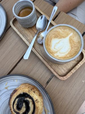 Cappuchino with pea milk  at Másképp - Specialty Coffee in Gyor