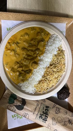 Delicious seitan stroganoff   at VeGan-se in Brasilia