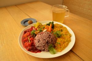 ayurvedic vegan curry at Sincere Garden in Tokyo