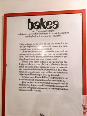 Value chart at Bakea in Paris