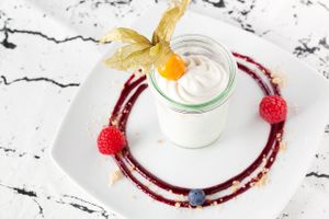 Mousse of the tonka bean (from March menu) at Bunte Burger Cologne in Cologne