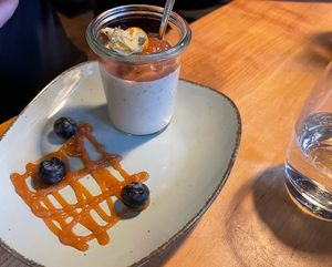 April special dessert with pie plant  at Bunte Burger Cologne in Cologne