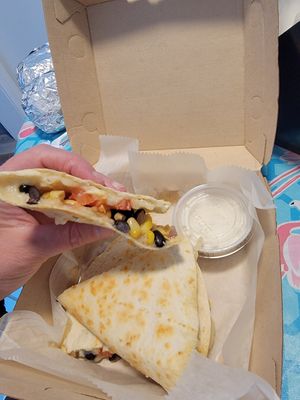 Vegan quesadilla with ranch at The Wild Burrito in Wildwood
