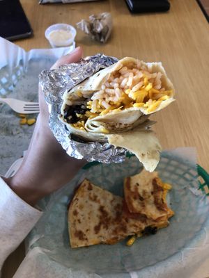 I ordered a bean burrito and Vegan quesadilla. They both are amazing. I love the vegan quesadilla so much!  at The Wild Burrito in Wildwood