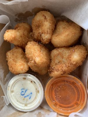 Vegan Cauliflower Wings w/Buffalo Sauce on the side (they now have Vegan Chicken offerings)  at The Wild Burrito in Wildwood